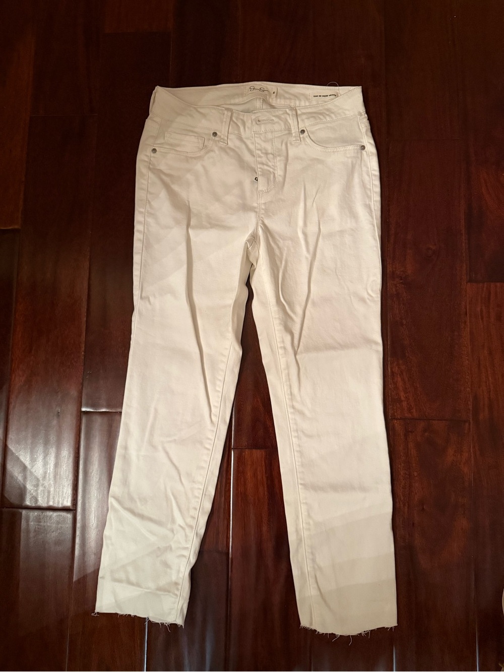 Jessica Simpson White Straight-Leg Jeans
